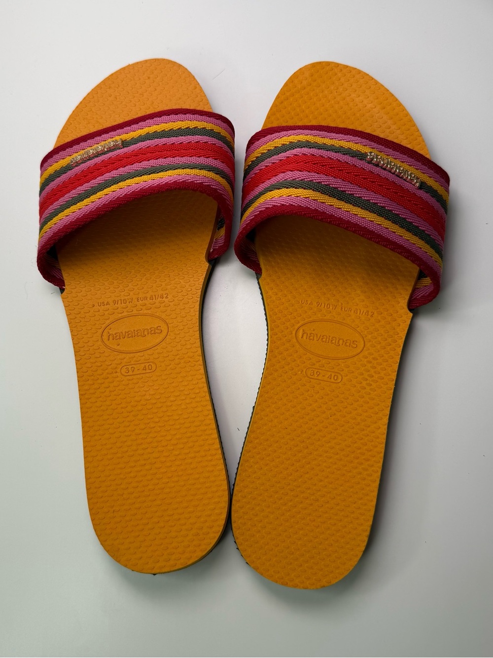 Havaianas You Malta Mix Flip Flop Sandal Slides Orange Citrus Women’s Size 9/10 - Picture 8 of 16